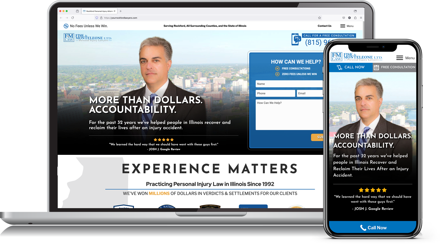 Law firm website after conversion optimization