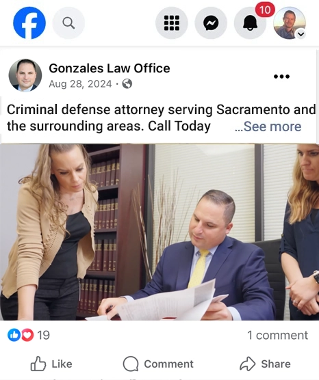 Criminal defense DUI video ad on Facebook