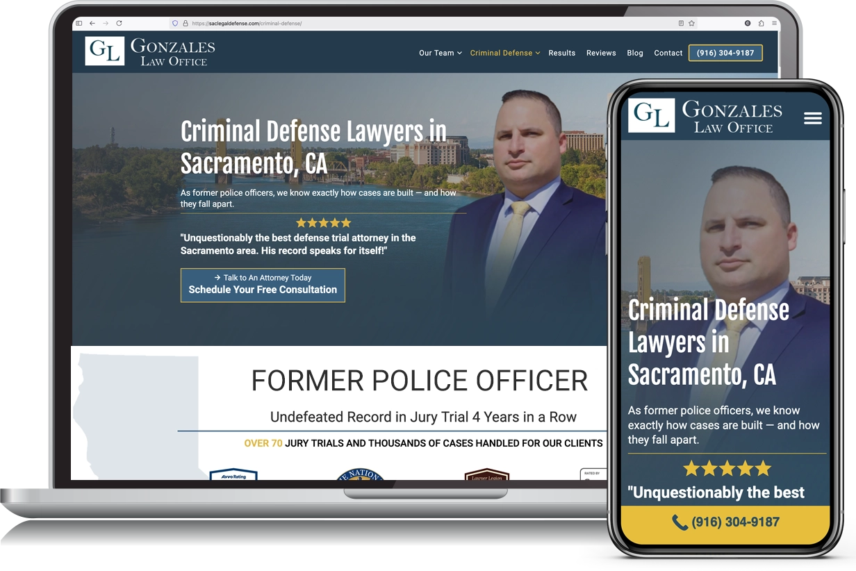 Criminal defense law firm website built for conversion
