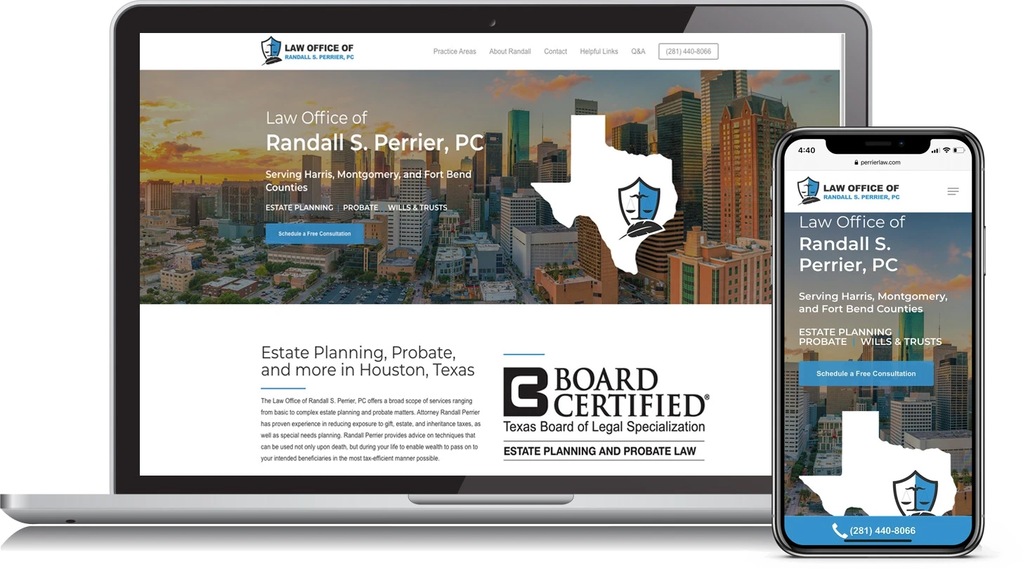 Estate planning law firm website after conversion optimization