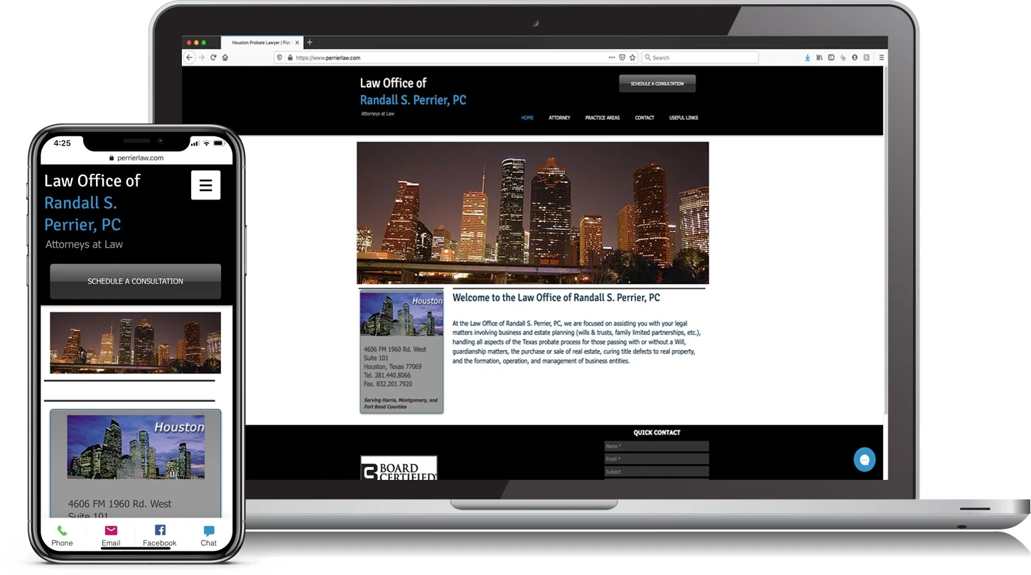 Estate planning law firm website before conversion optimization