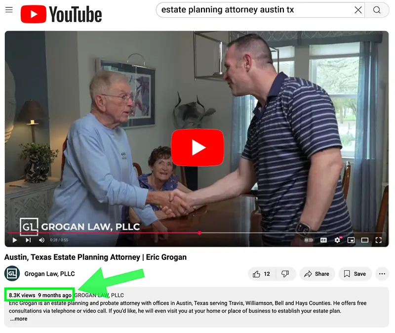 Law firm video on YouTube