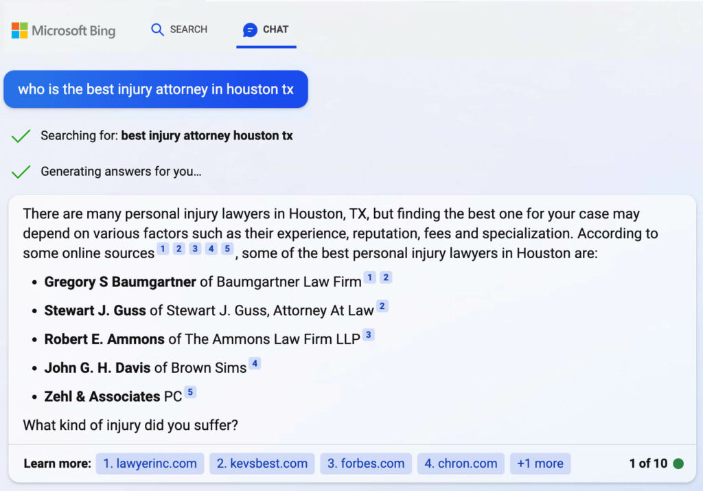 Bing-AI-chat-search-results-best-injury-attorney