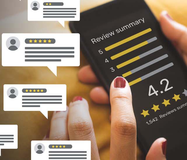 Online-Reviews-graphic-with-person-on-cell-phone